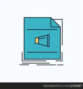 Audio, file, format, music, sound Flat Icon. green and Yellow sign and symbols for website and Mobile appliation. vector illustration