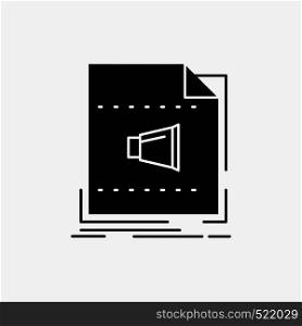 Audio, file, format, music, sound Glyph Icon. Vector isolated illustration. Vector EPS10 Abstract Template background