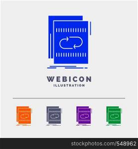 Audio, file, loop, mix, sound 5 Color Glyph Web Icon Template isolated on white. Vector illustration. Vector EPS10 Abstract Template background