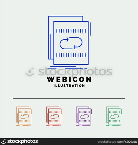 Audio, file, loop, mix, sound 5 Color Line Web Icon Template isolated on white. Vector illustration. Vector EPS10 Abstract Template background