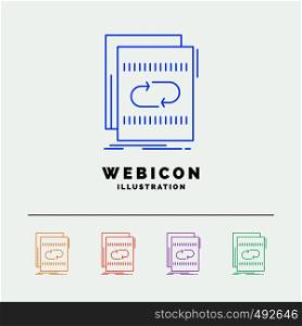 Audio, file, loop, mix, sound 5 Color Line Web Icon Template isolated on white. Vector illustration. Vector EPS10 Abstract Template background