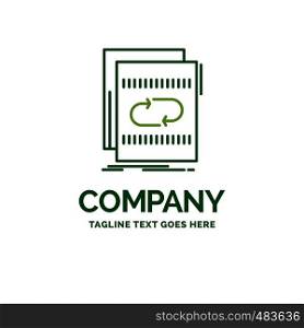 Audio, file, loop, mix, sound Flat Business Logo template. Creative Green Brand Name Design.