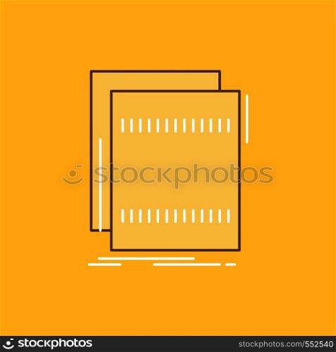 Audio, file, loop, mix, sound Flat Line Filled Icon. Beautiful Logo button over yellow background for UI and UX, website or mobile application. Vector EPS10 Abstract Template background