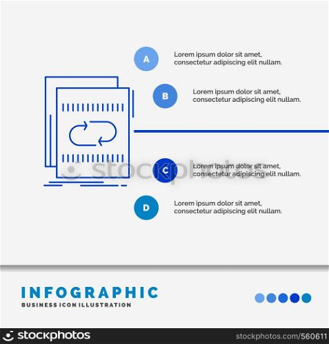 Audio, file, loop, mix, sound Infographics Template for Website and Presentation. Line Blue icon infographic style vector illustration. Vector EPS10 Abstract Template background