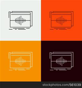 Audio, frequency, hertz, sequence, wave Icon Over Various Background. Line style design, designed for web and app. Eps 10 vector illustration. Vector EPS10 Abstract Template background