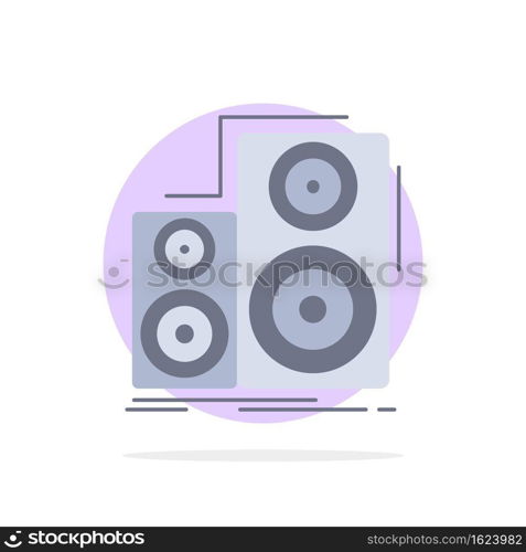 Audio, hifi, monitor, speaker, studio Flat Color Icon Vector