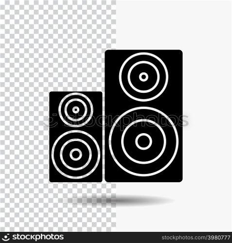 Audio, hifi, monitor, speaker, studio Glyph Icon on Transparent Background. Black Icon