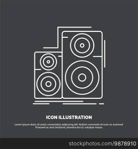 Audio, hifi, monitor, speaker, studio Icon. Line vector symbol for UI and UX, website or mobile application. Vector EPS10 Abstract Template background
