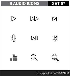 Audio icons set vector