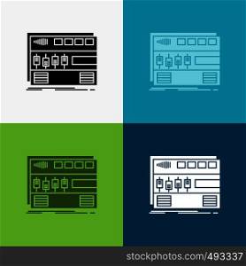Audio, mastering, module, rackmount, sound Icon Over Various Background. glyph style design, designed for web and app. Eps 10 vector illustration. Vector EPS10 Abstract Template background