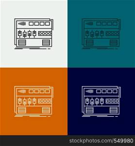 Audio, mastering, module, rackmount, sound Icon Over Various Background. Line style design, designed for web and app. Eps 10 vector illustration. Vector EPS10 Abstract Template background
