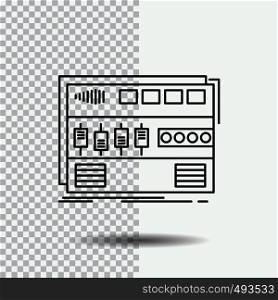 Audio, mastering, module, rackmount, sound Line Icon on Transparent Background. Black Icon Vector Illustration. Vector EPS10 Abstract Template background