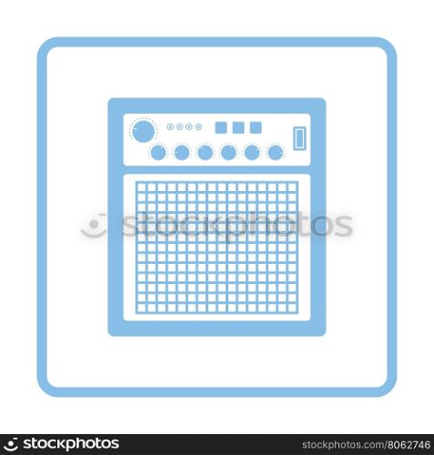 Audio monitor icon. Blue frame design. Vector illustration.