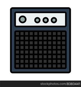 Audio Monitor Icon. Editable Bold Outline With Color Fill Design. Vector Illustration.