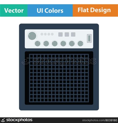 Audio monitor icon. Flat color design. Vector illustration.