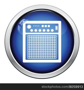 Audio monitor icon. Glossy button design. Vector illustration.