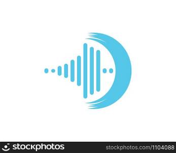 Audio Sound logo template wave design concept icon
