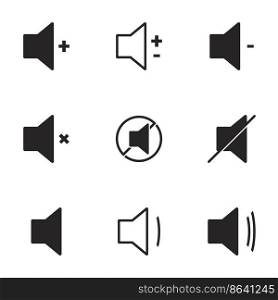 Audio Speaker Volume Icons. White background