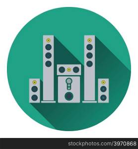 Audio system speakers icon. Flat design. Vector illustration.