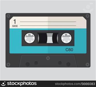 Audio tape cassette record, flat design.