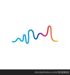 Audio technology, music sound waves vector icon illustration