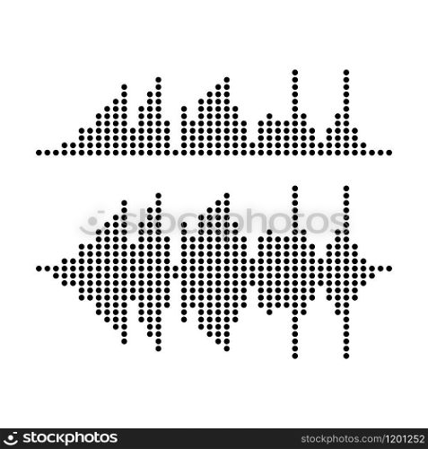 Audio technology, music sound waves vector icon illustration
