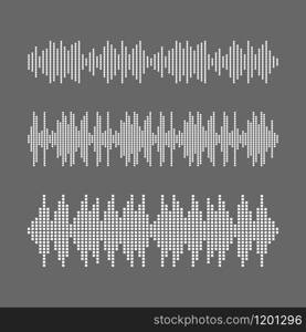 Audio technology, music sound waves vector icon illustration