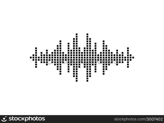 Audio technology, music sound waves vector icon illustration