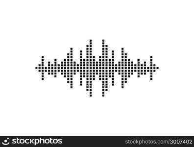 Audio technology, music sound waves vector icon illustration