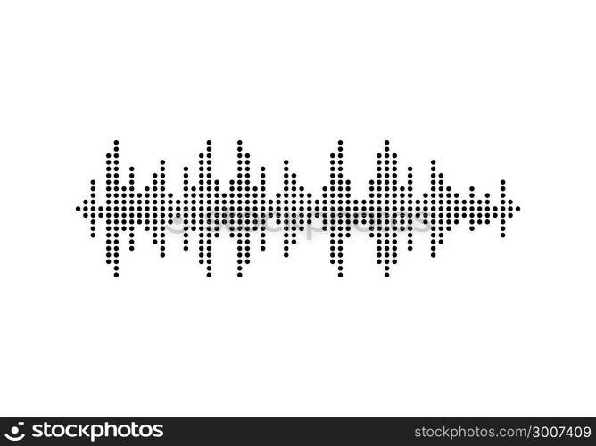 Audio technology, music sound waves vector icon illustration