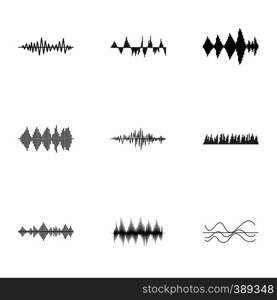 Audio track icons set. Simple illustration of 9 audio track vector icons for web. Audio track icons set, simple style