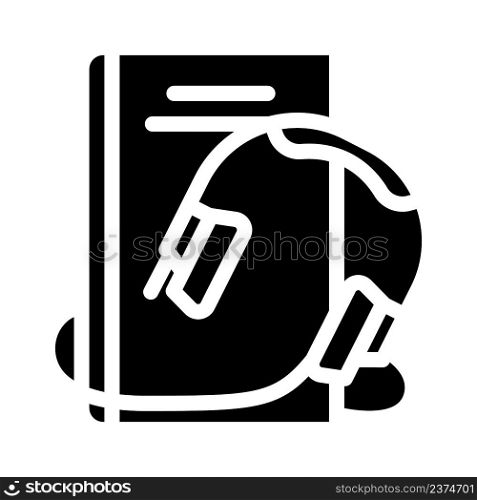 audiobook gadget glyph icon vector. audiobook gadget sign. isolated contour symbol black illustration. audiobook gadget glyph icon vector illustration