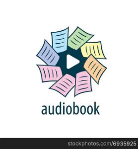 Audiobook. Vector logo template. Abstract pattern audiobooks logo. Illustration vector icon