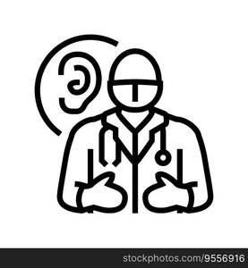 audiologist doctor line icon vector. audiologist doctor sign. isolated contour symbol black illustration. audiologist doctor line icon vector illustration