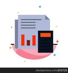 Audit, Accounting, Banking, Budget, Business, Calculation, Financial, Report Abstract Flat Color Icon Template