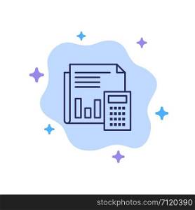 Audit, Accounting, Banking, Budget, Business, Calculation, Financial, Report Blue Icon on Abstract Cloud Background
