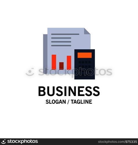 Audit, Accounting, Banking, Budget, Business, Calculation, Financial, Report Business Logo Template. Flat Color