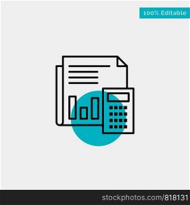 Audit, Accounting, Banking, Budget, Business, Calculation, Financial, Report turquoise highlight circle point Vector icon