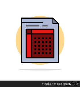 Audit, Bill, Document, File, Form, Invoice, Paper, Sheet Abstract Circle Background Flat color Icon