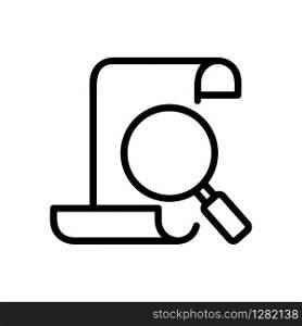 Audit business icon vector. Thin line sign. Isolated contour symbol illustration. Audit business icon vector. Isolated contour symbol illustration