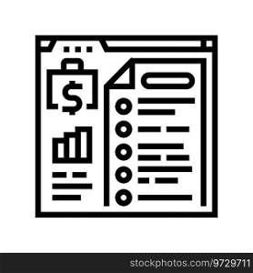 audit checklist line icon vector. audit checklist sign. isolated contour symbol black illustration. audit checklist line icon vector illustration