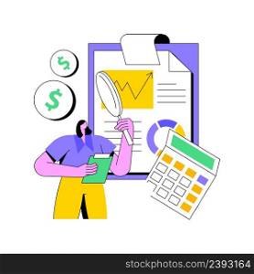 Audit service abstract concept vector illustration. Accounting firm, financial management service, internal audit, consulting company, business examination, administration abstract metaphor.. Audit service abstract concept vector illustration.
