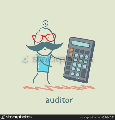 auditor with a calculator