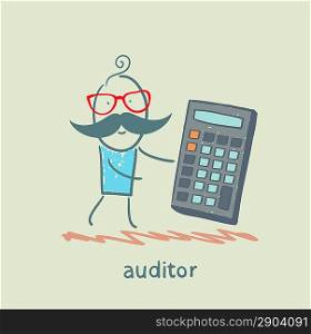 auditor with a calculator