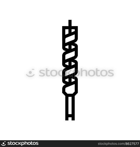 auger drill bit line icon vector. auger drill bit sign. isolated contour symbol black illustration. auger drill bit line icon vector illustration