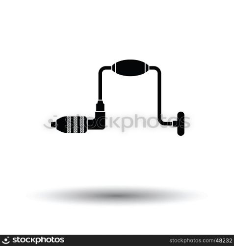 Auger icon. White background with shadow design. Vector illustration.
