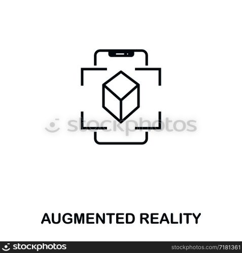 Augmented Reality icon. Mobile app, printing, web site icon. Simple element sing. Monochrome Augmented Reality icon illustration. Augmented Reality icon. Mobile app, printing, web site icon. Simple element sing. Monochrome Augmented Reality icon illustration.