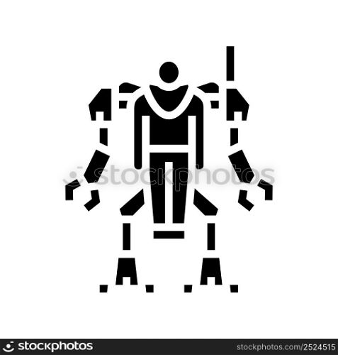 augmenting robot glyph icon vector. augmenting robot sign. isolated contour symbol black illustration. augmenting robot glyph icon vector illustration