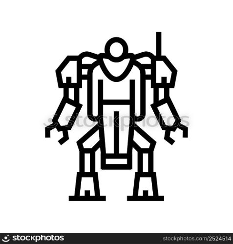 augmenting robot line icon vector. augmenting robot sign. isolated contour symbol black illustration. augmenting robot line icon vector illustration
