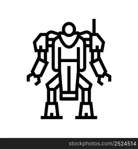augmenting robot line icon vector. augmenting robot sign. isolated contour symbol black illustration. augmenting robot line icon vector illustration